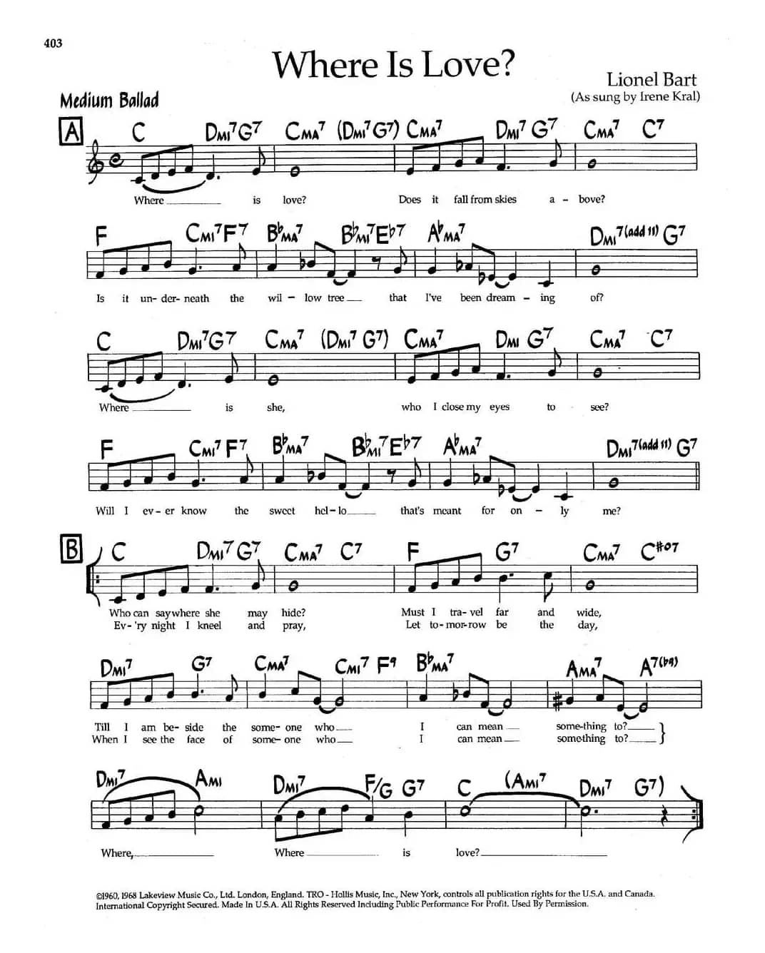 Where Is Love?（爵士钢琴曲）