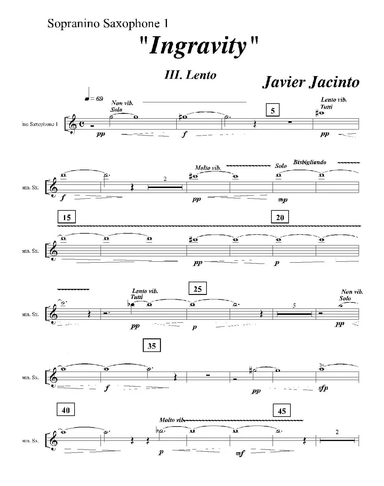 Ingravity（第三乐章）（第一高音萨克斯分谱）
