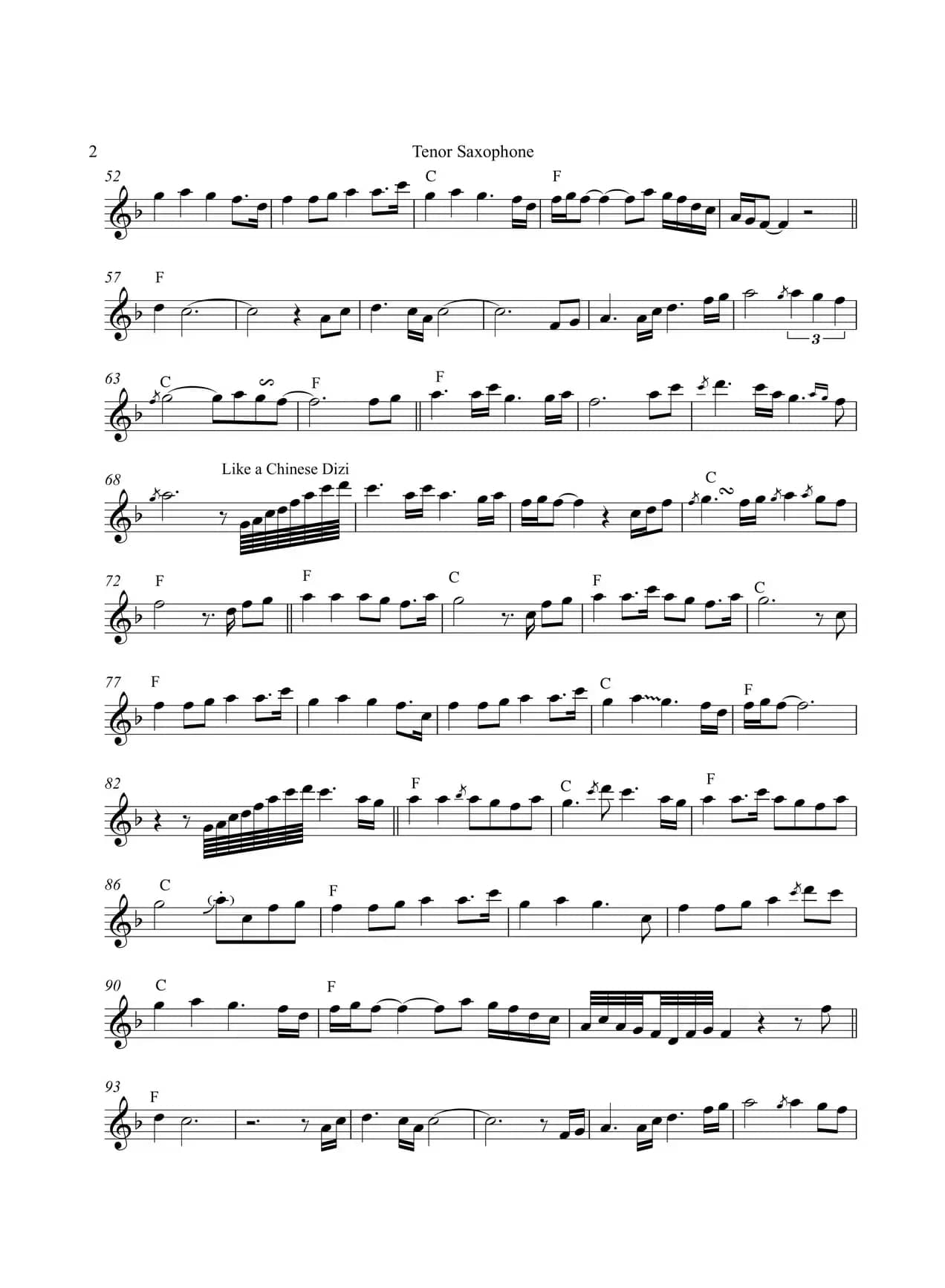 Jasmine Flower（次中音萨克斯）