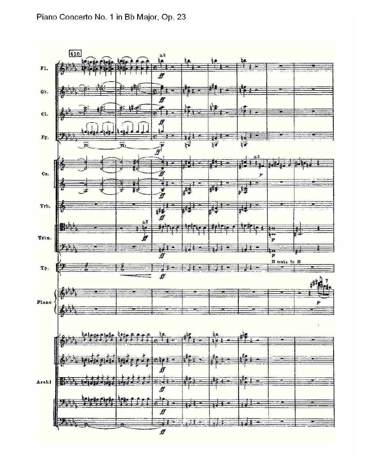 Bb大调第一钢琴协奏曲,Op.23第一乐章第二部（一）