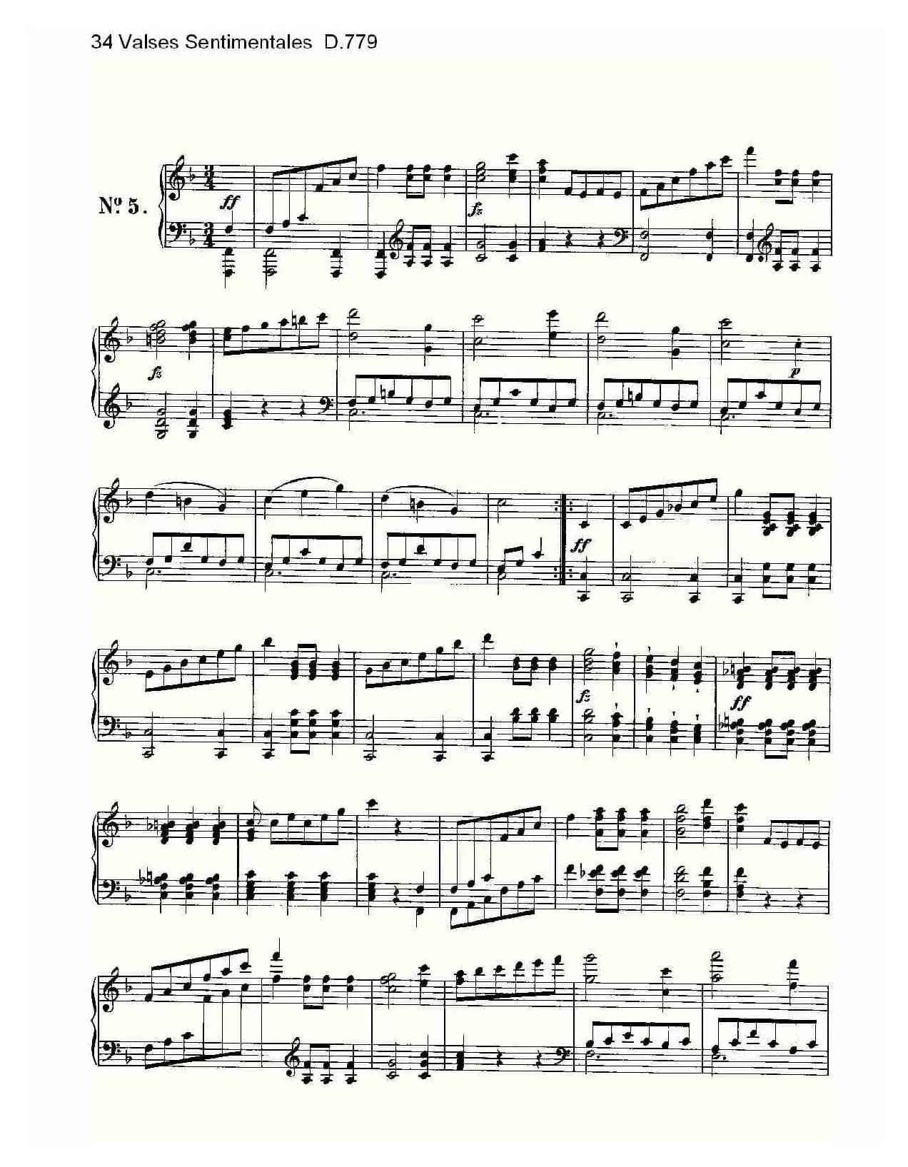 34 Valses Sentimentales D.779（34 伤感圆舞曲 D.779）
