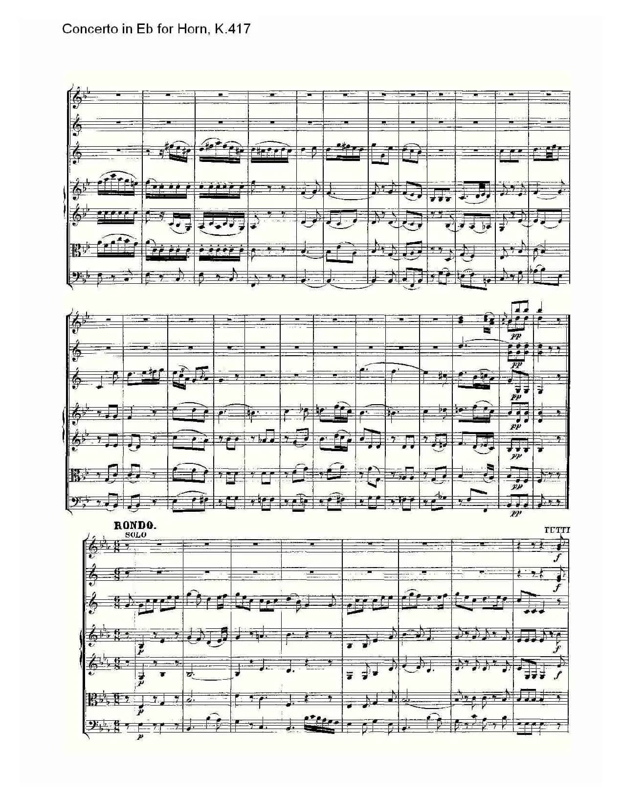 Concerto in Eb for Horn, K.417（Eb调法国号协奏曲, K.417）