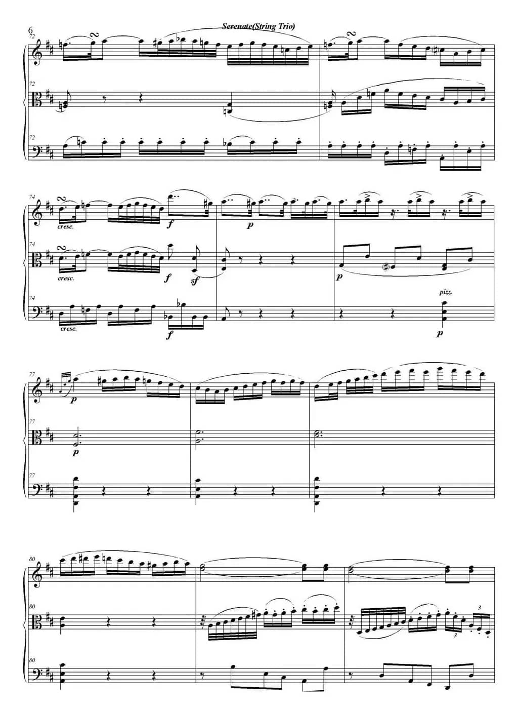 Serenate（String Trio）（D大调弦乐三重奏Op.8,I）