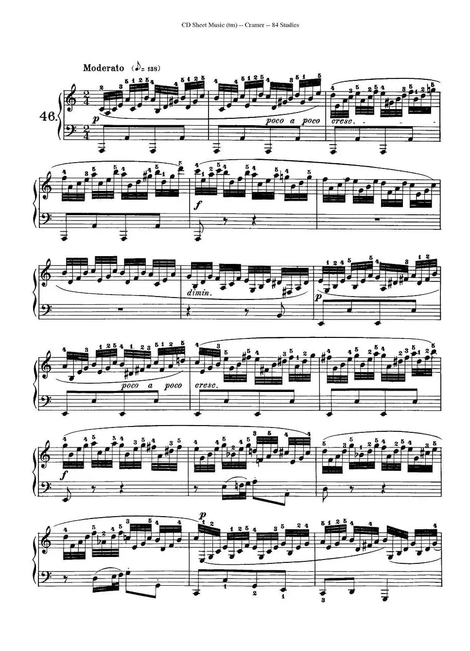 Cramer - 84 exercices（46—50）（克拉莫84首钢琴练习曲）