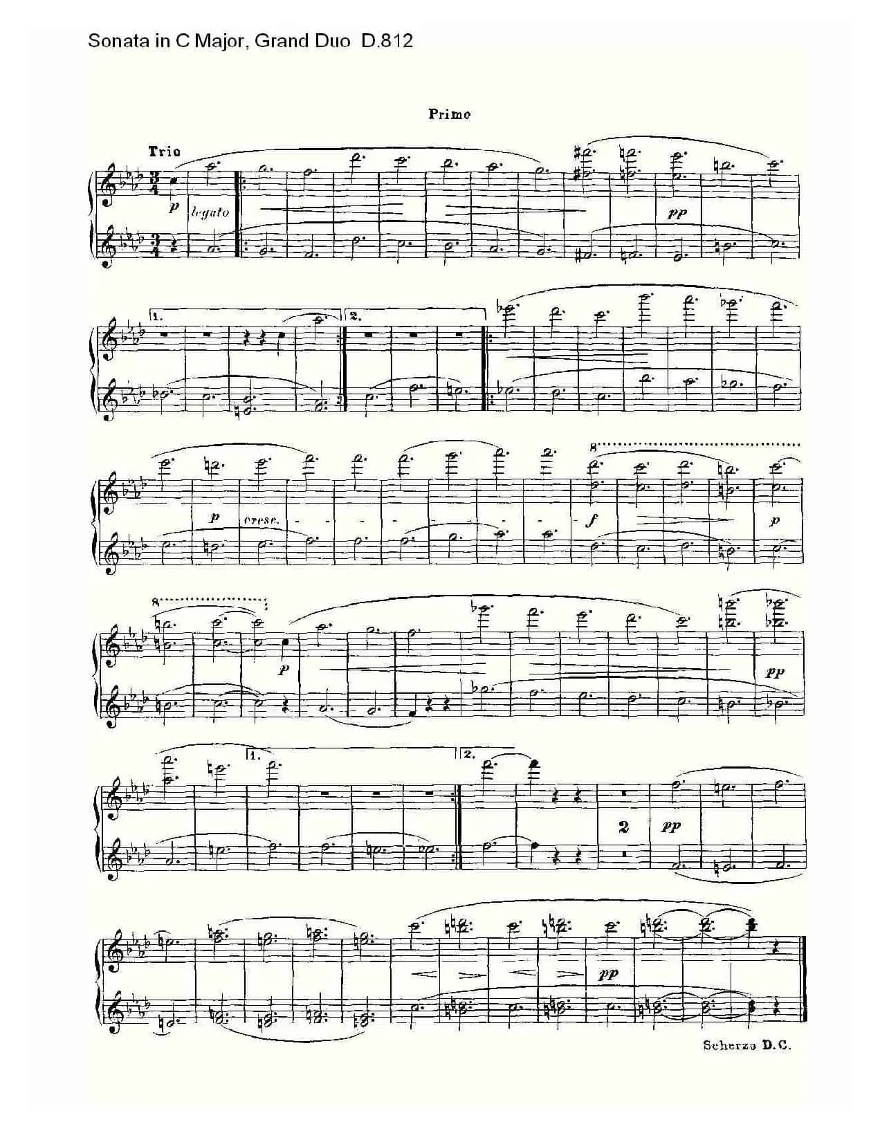 Sonata in C Major, Grand Duo D.812（Ｃ大调奏鸣曲，盛大的二重奏 ）