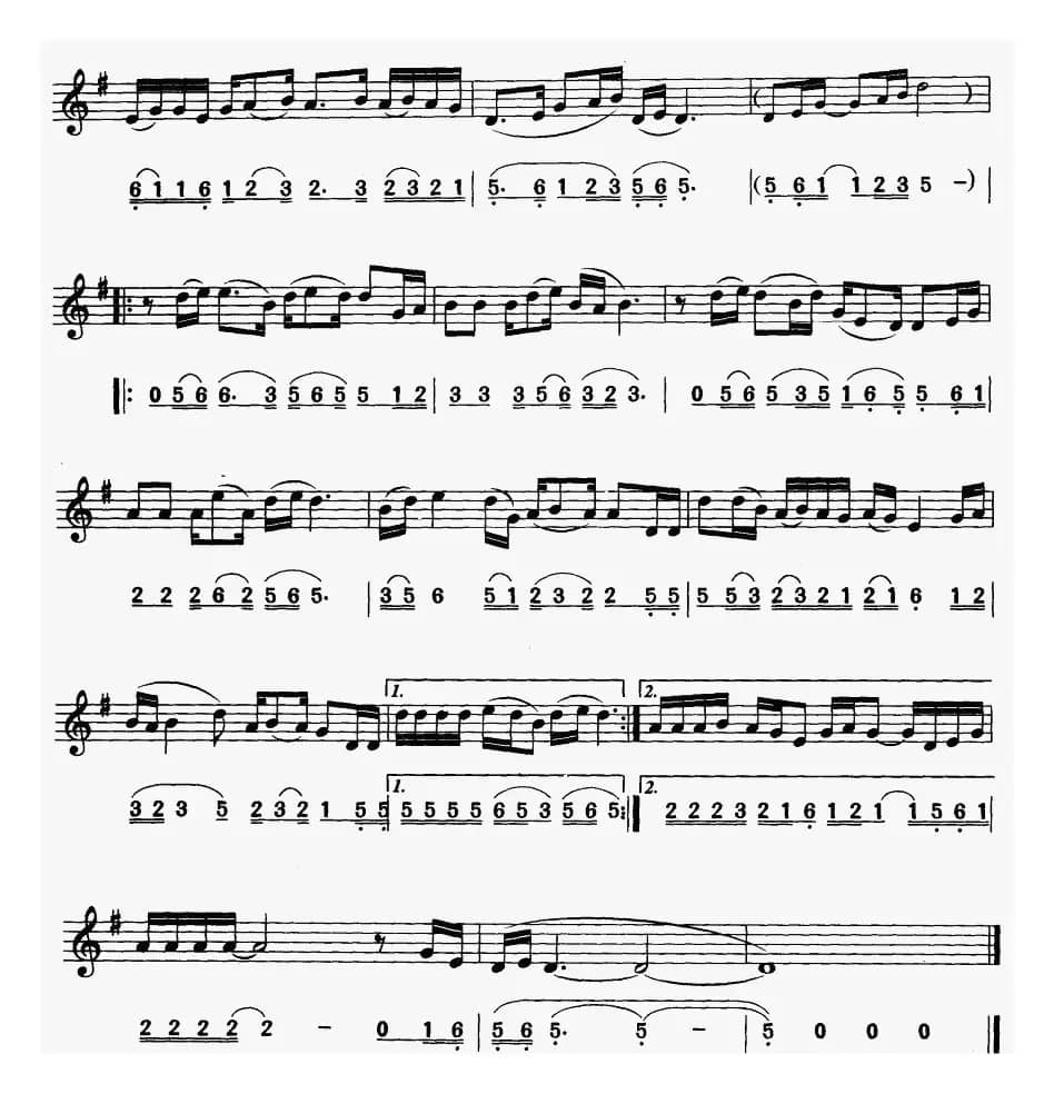 涛声依旧（线简谱对照版）