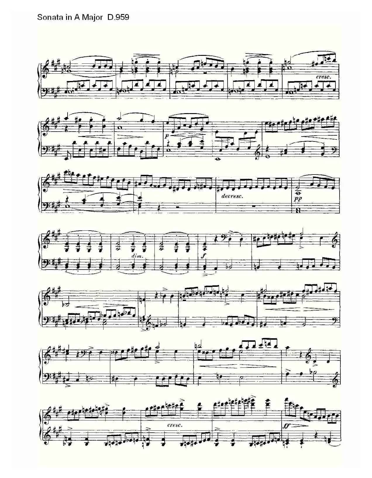 Sonata in A Major D.959（A大调奏鸣曲 D.959）