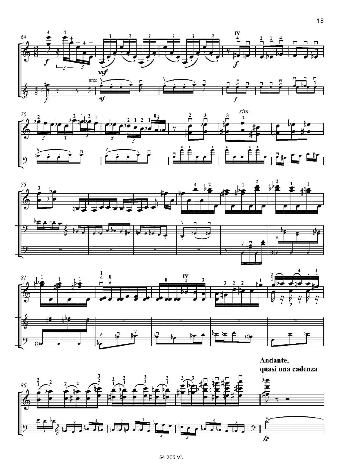 Duo concertante（炫技二重奏）（小提琴+低音提琴二重奏）