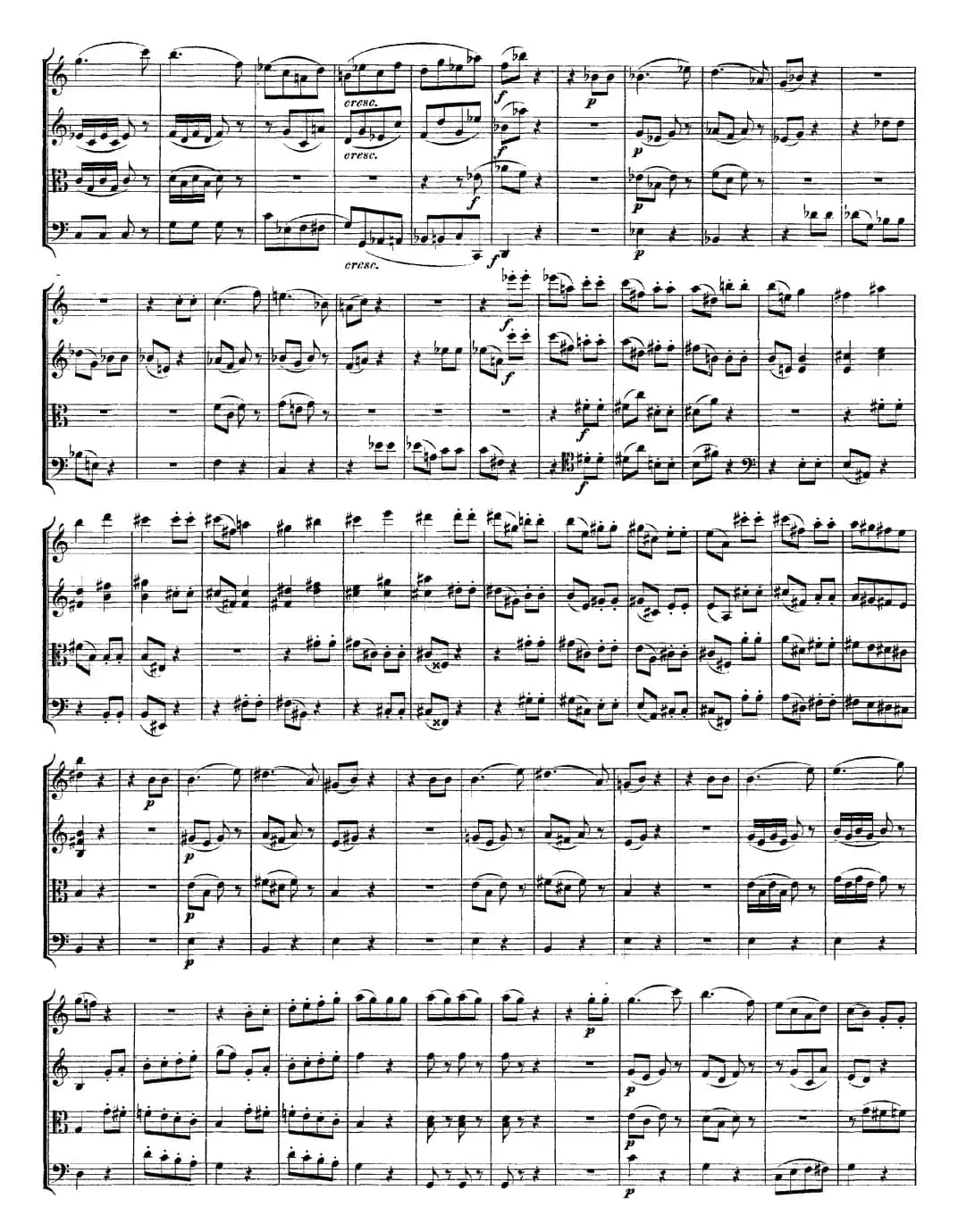 Mozart《Quartet No.19 in C Major,K.465》（总谱）