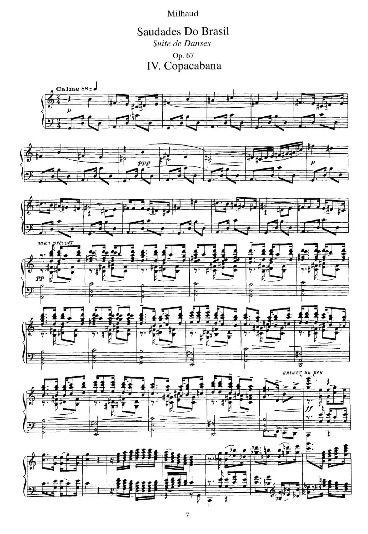 Saudados do Brasil Op.67(巴西回忆·Ⅳ)