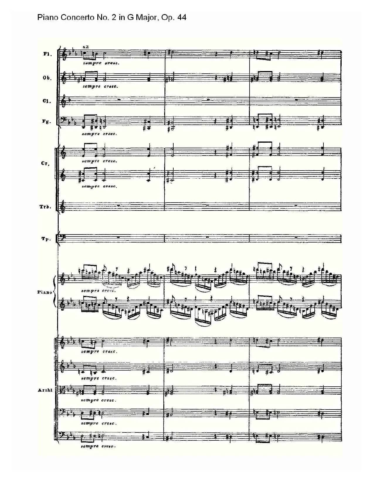 G大调第二钢琴协奏曲, Op.44第一乐章（一）