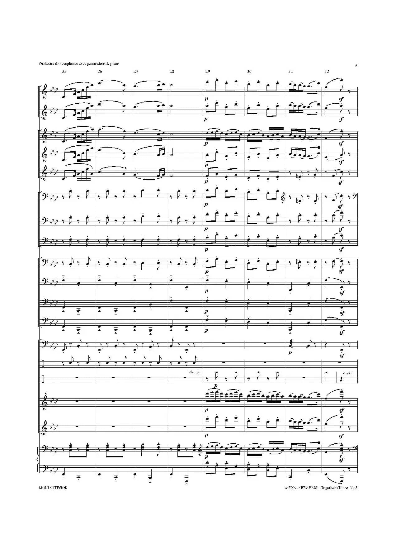 Ungarische Tnze No 5（十五重奏总谱）