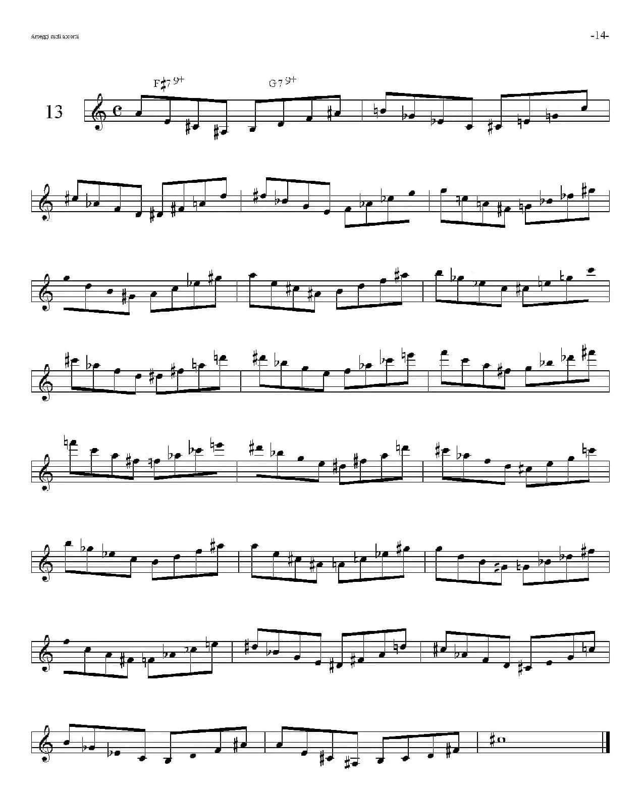 Sax Arpeggi sassofono F（音阶练习（上）11——15）