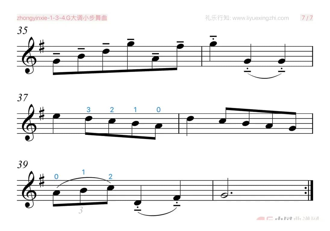 G大调小步舞曲-巴赫 [大字排版]（小提琴）