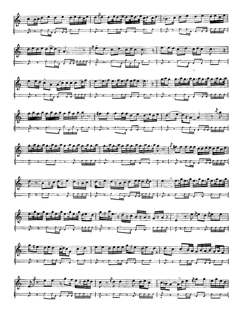 十二木卡姆：Ⅶ 埃介姆木卡姆 337——347（主旋律谱）