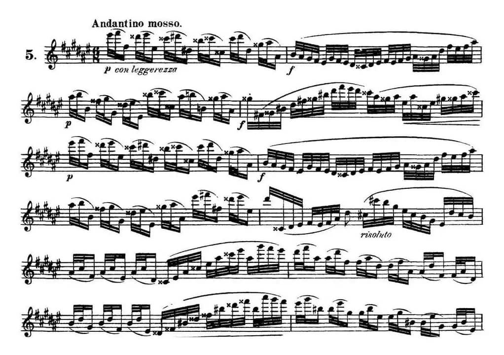 柯勒30首高级长笛练习曲作品75号（NO.5）