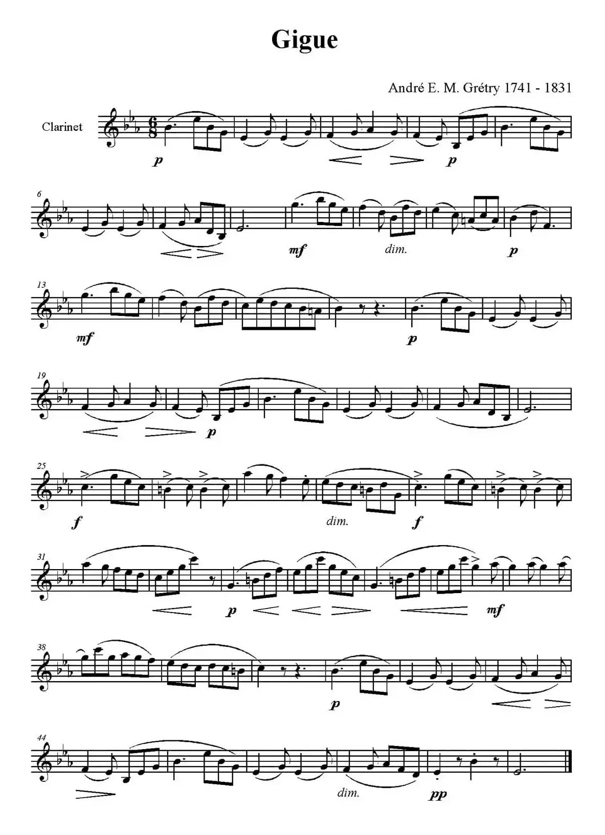 Gigue（单簧管）