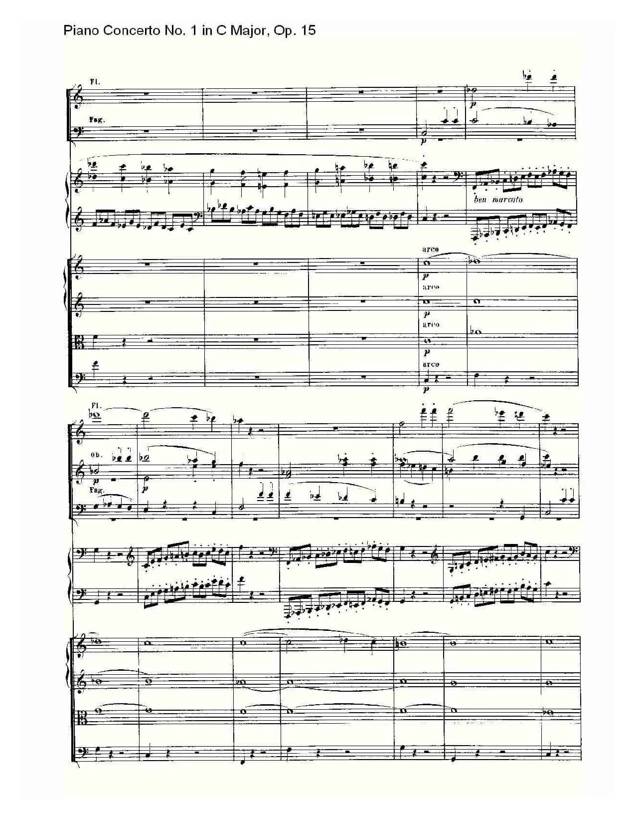 C大调钢琴第一协奏曲 Op.15 第一乐章