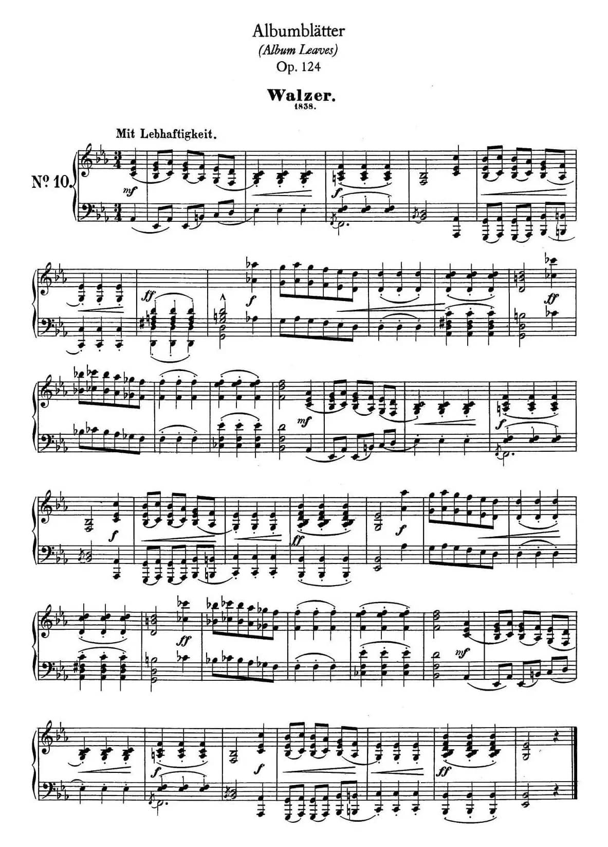 Albumblätter Op.124（纪念册页）（No.10）