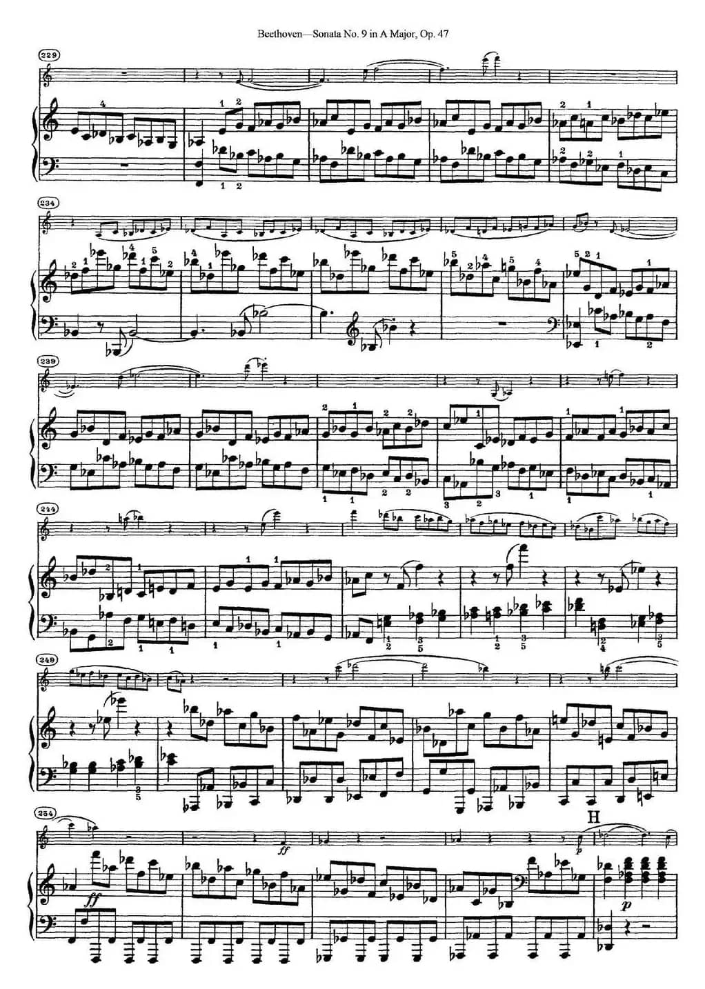 Violin Sonata No.9 in A Major Op.47（小提琴+钢琴伴奏）