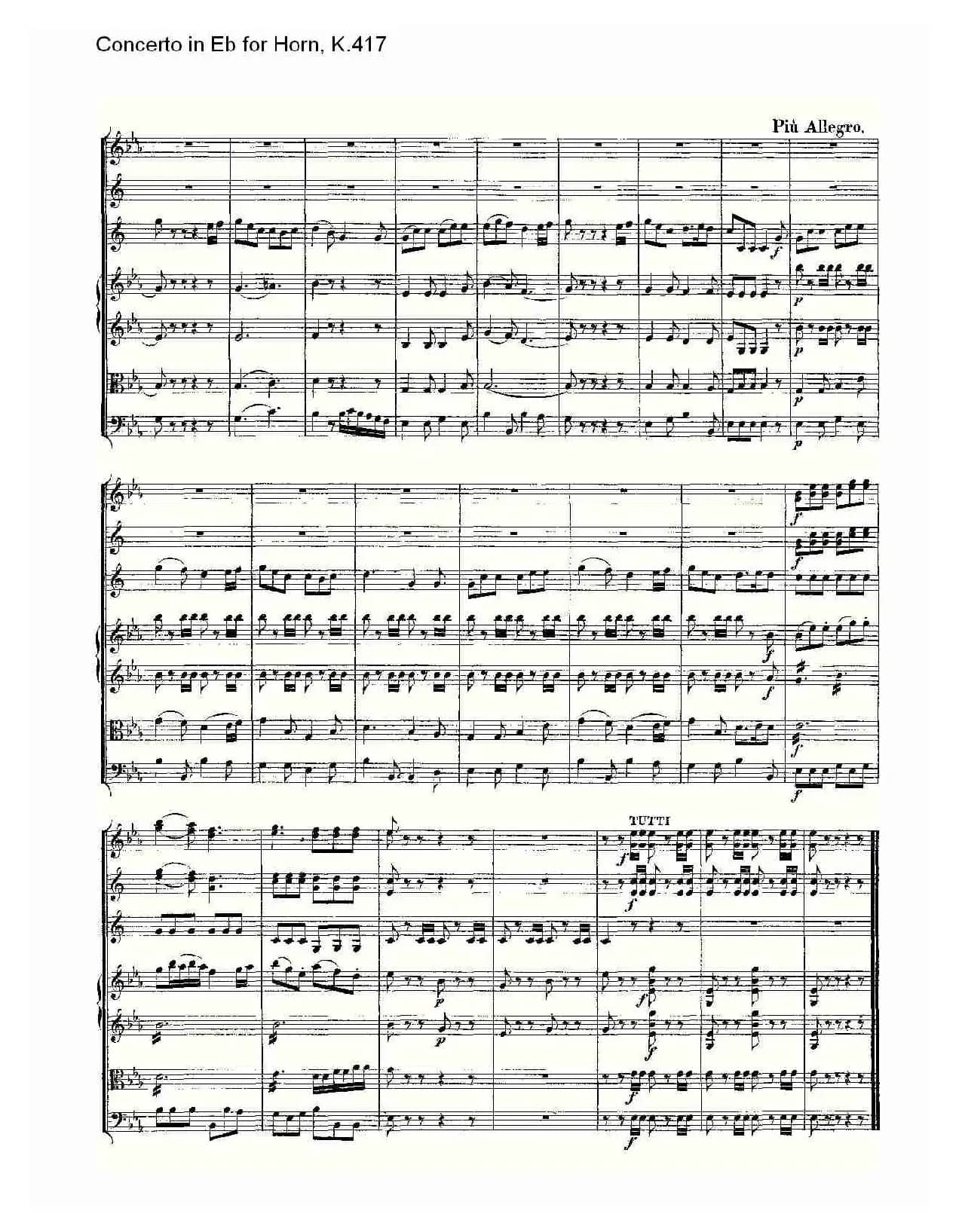 Concerto in Eb for Horn, K.417（Eb调法国号协奏曲, K.417）