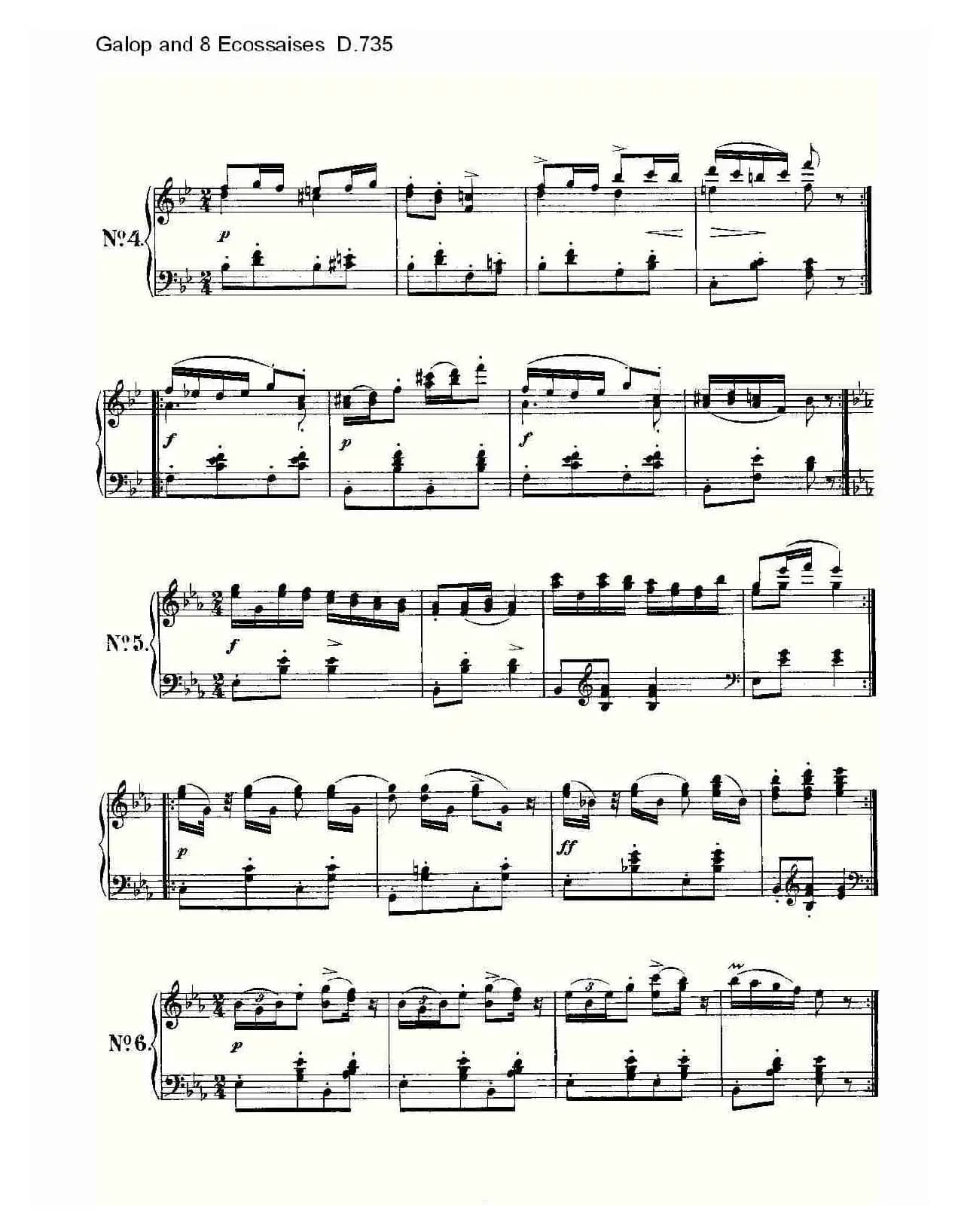 Galop and 8 Ecossaises D.735