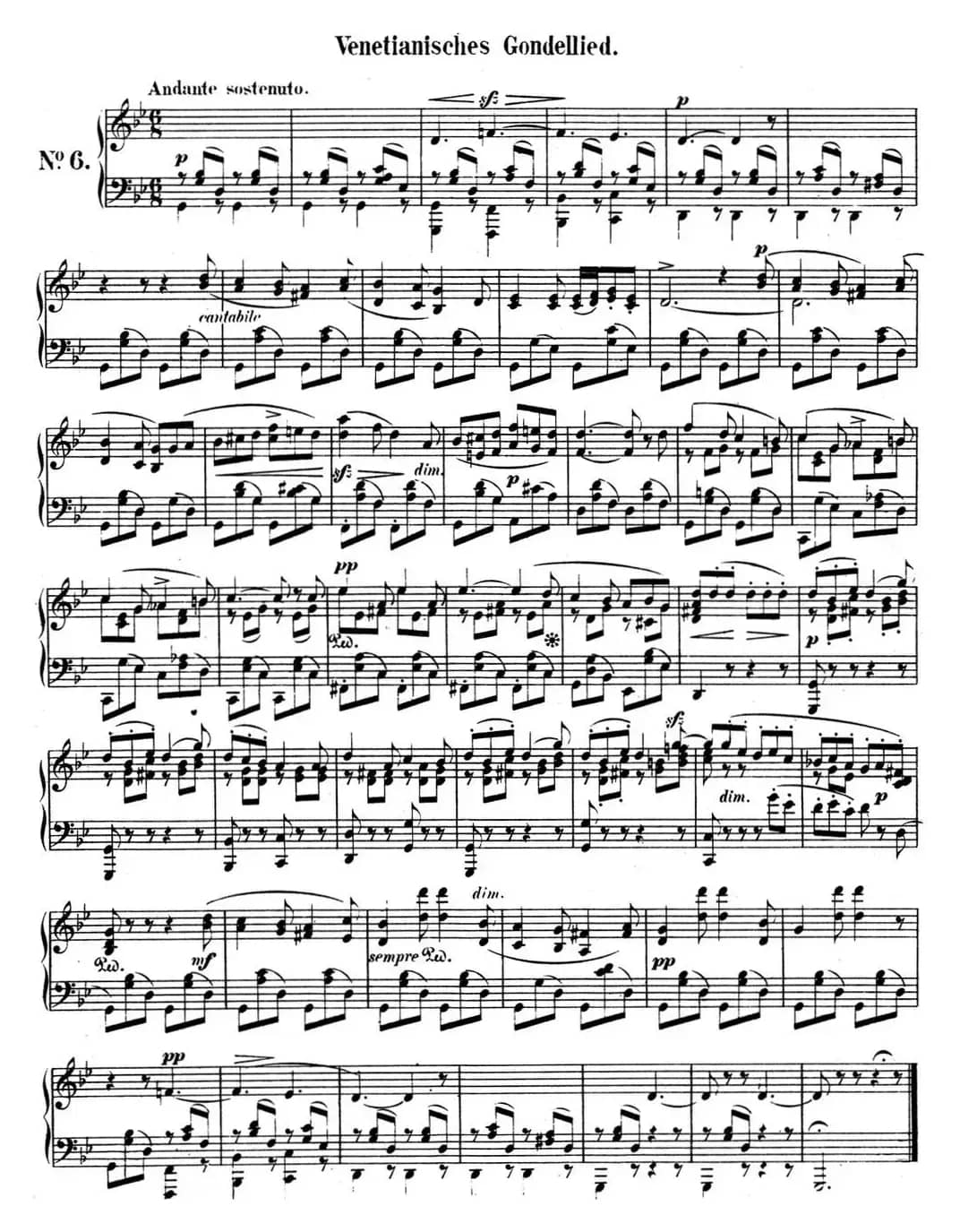 门德尔松无词歌Op.19（NO.6）