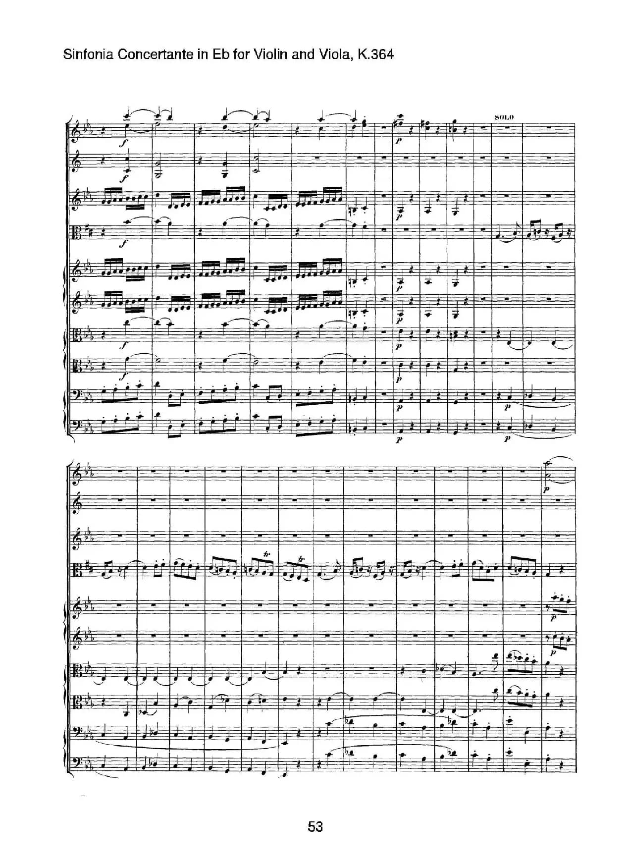 降E大调交响协奏曲（《Sinfonia Concertante in Eb》for Violin and Viola K.364）