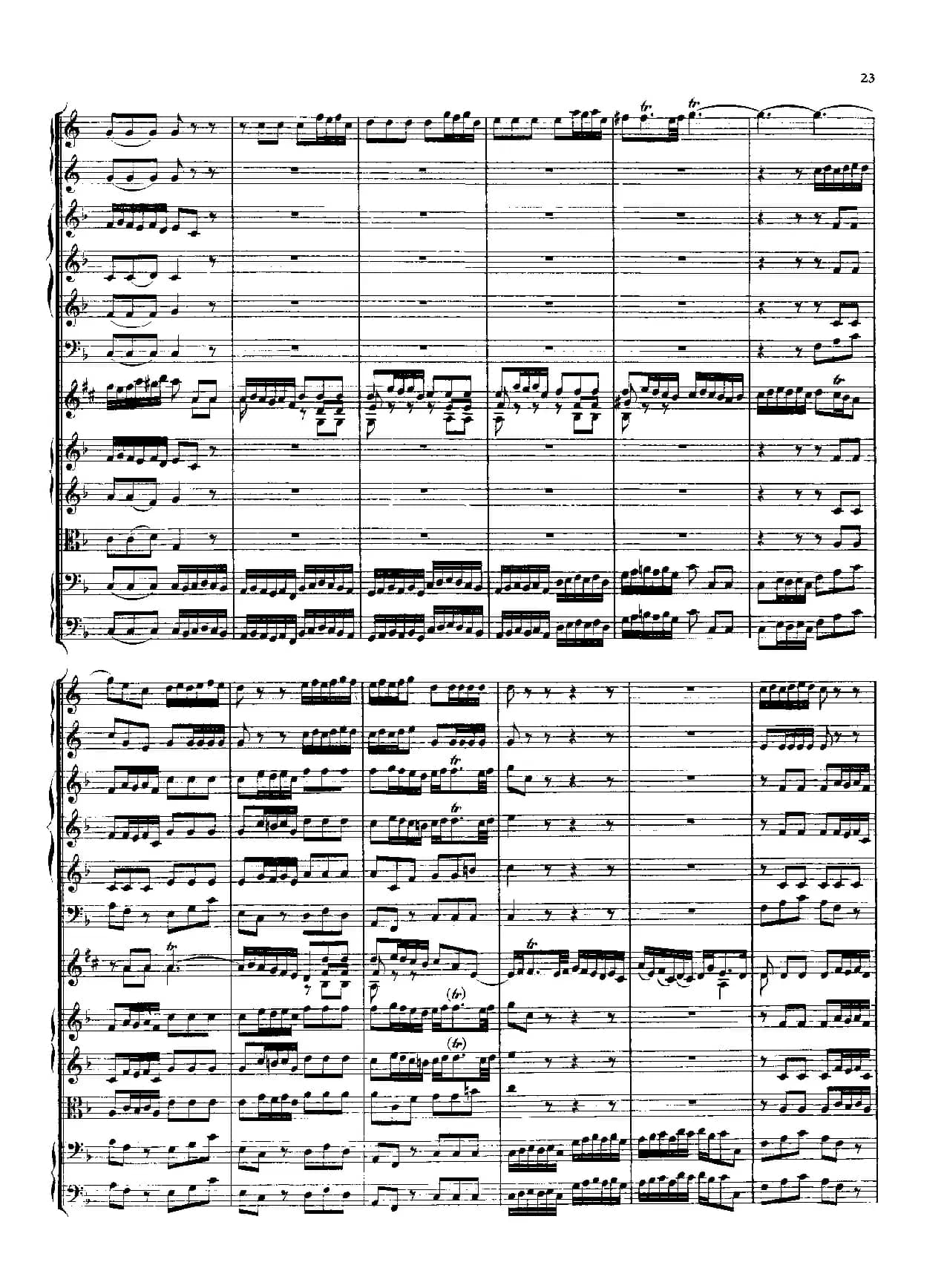 勃兰登堡第一协奏曲（弦乐合奏总谱）