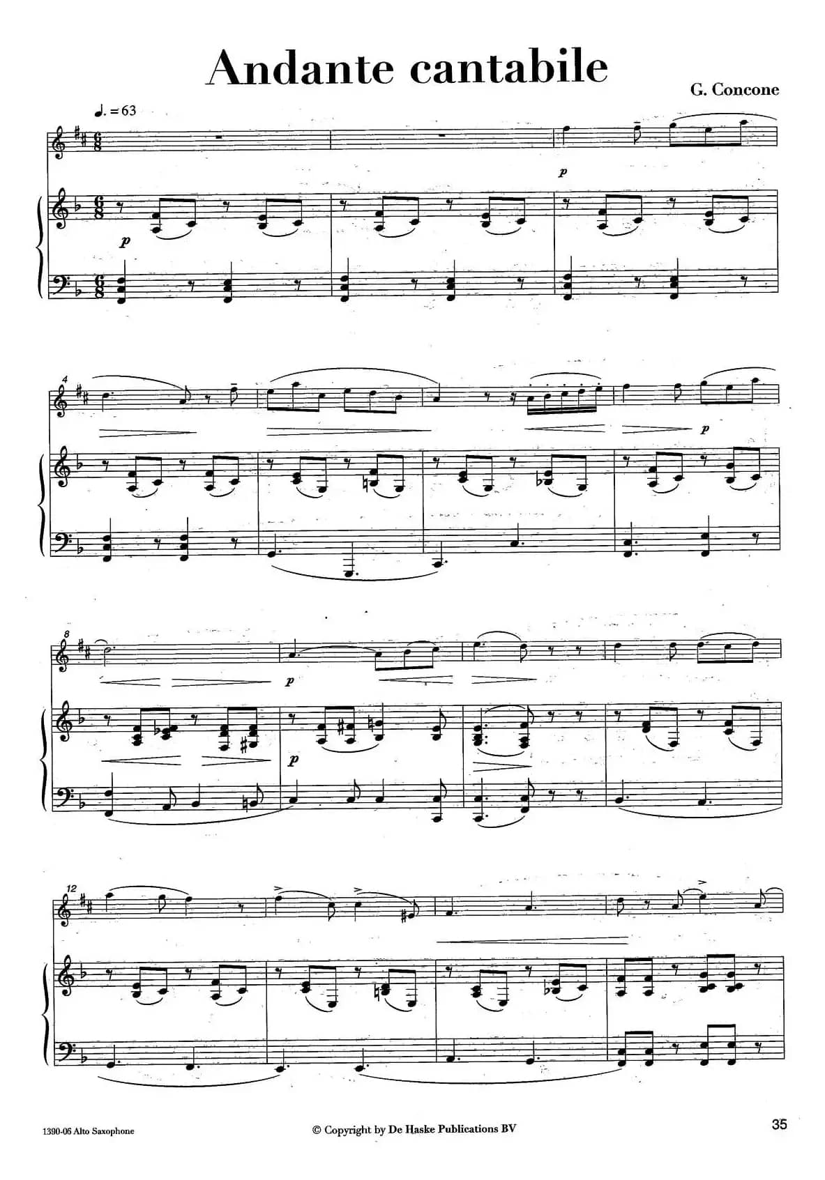 Andante cantabile（中音萨克所+钢琴伴奏、版本一）