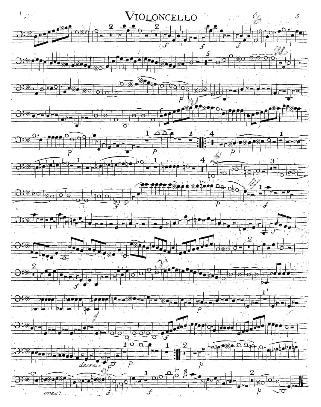 Mozart《Quartet No.14 in G Major,K.387》（Cello分谱）