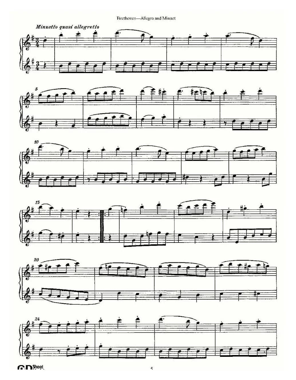 Allegro and Minuet（快板及小步舞曲）