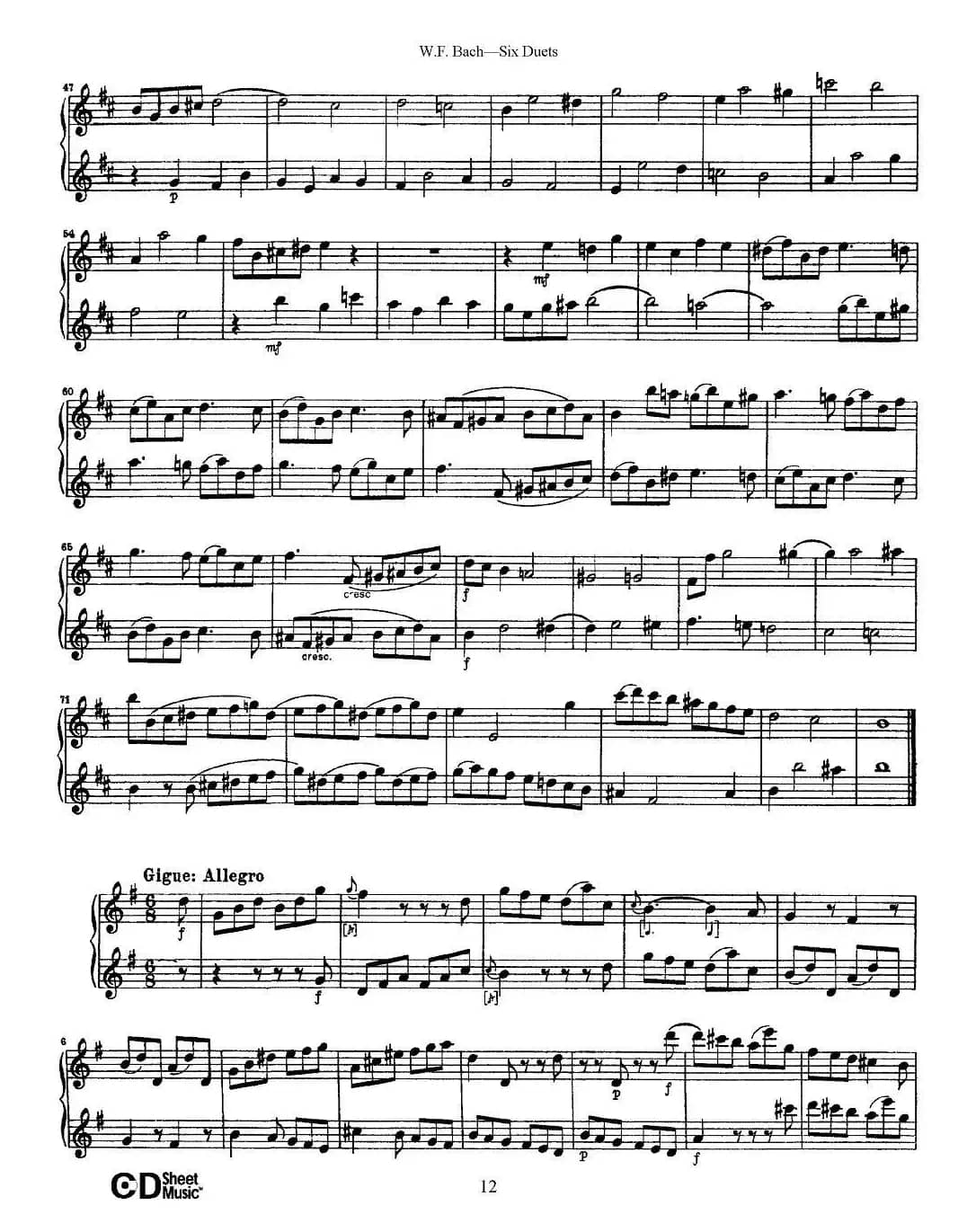 W.F.巴赫—六首二重奏练习曲（2）
