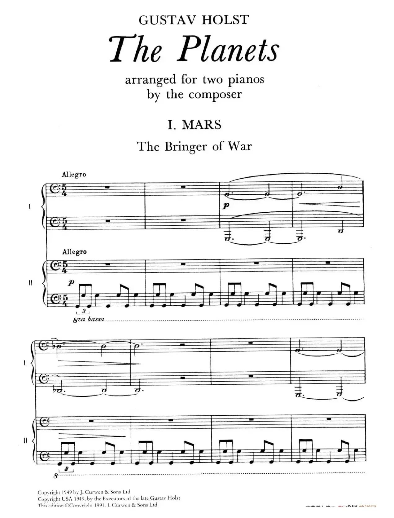The Planets Op.32（双钢琴）（行星·第一乐章 火星—战争使者）