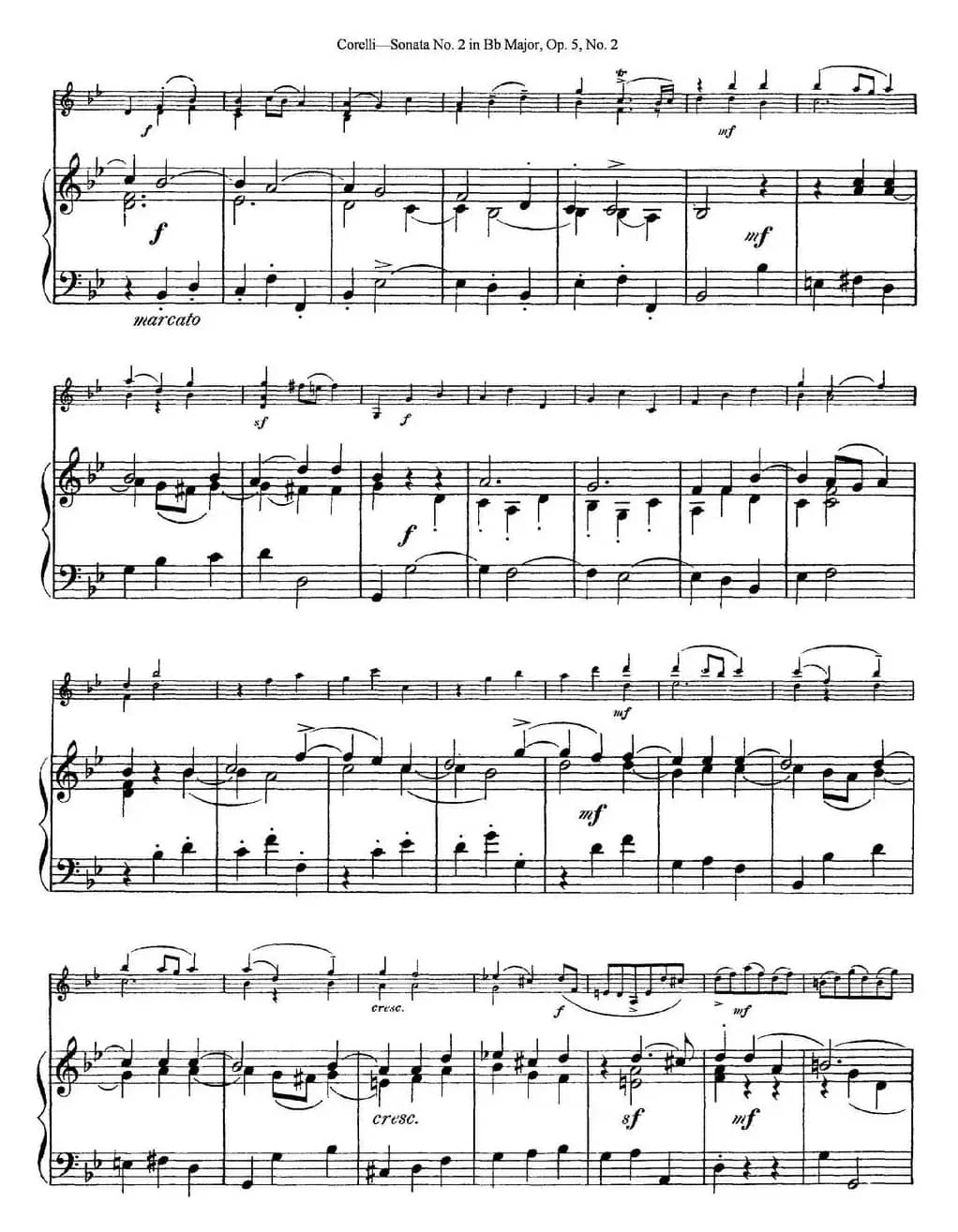 Sonata No.2 in Bb MajorOp.5 No.2（小提琴+钢琴伴奏）