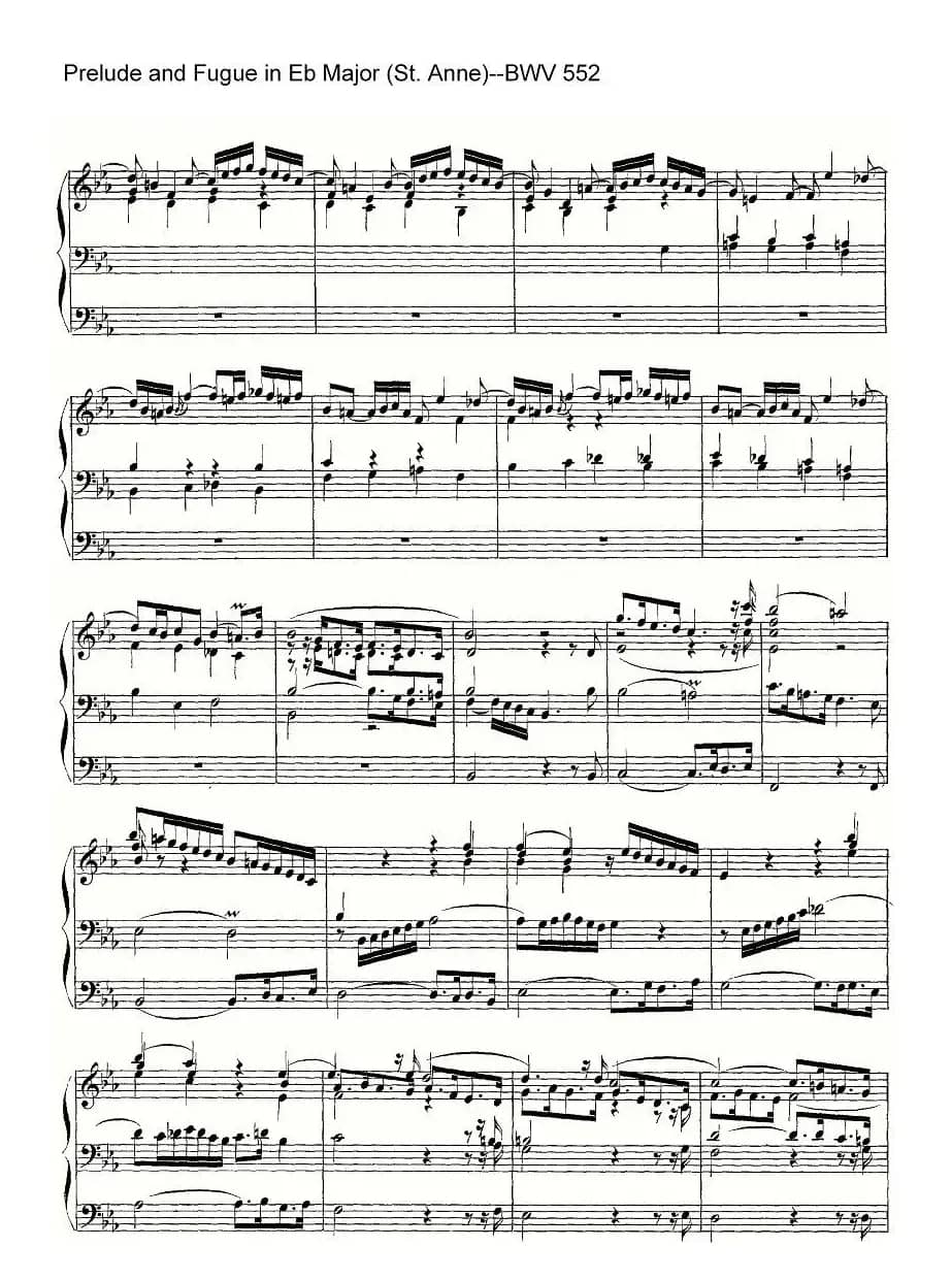 Prelude and Fugue in Eb Major (St. Anne)--BWV 552（管风琴）