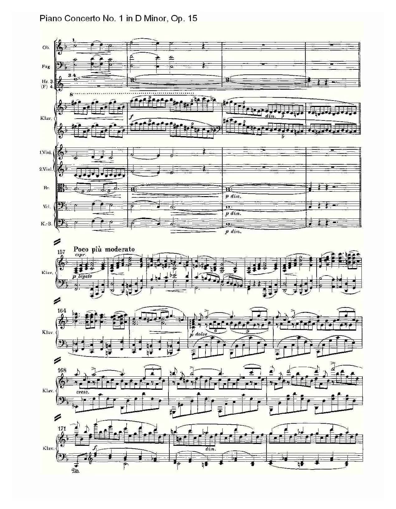 D小调钢琴第一协奏曲, Op.15第一乐章（一）