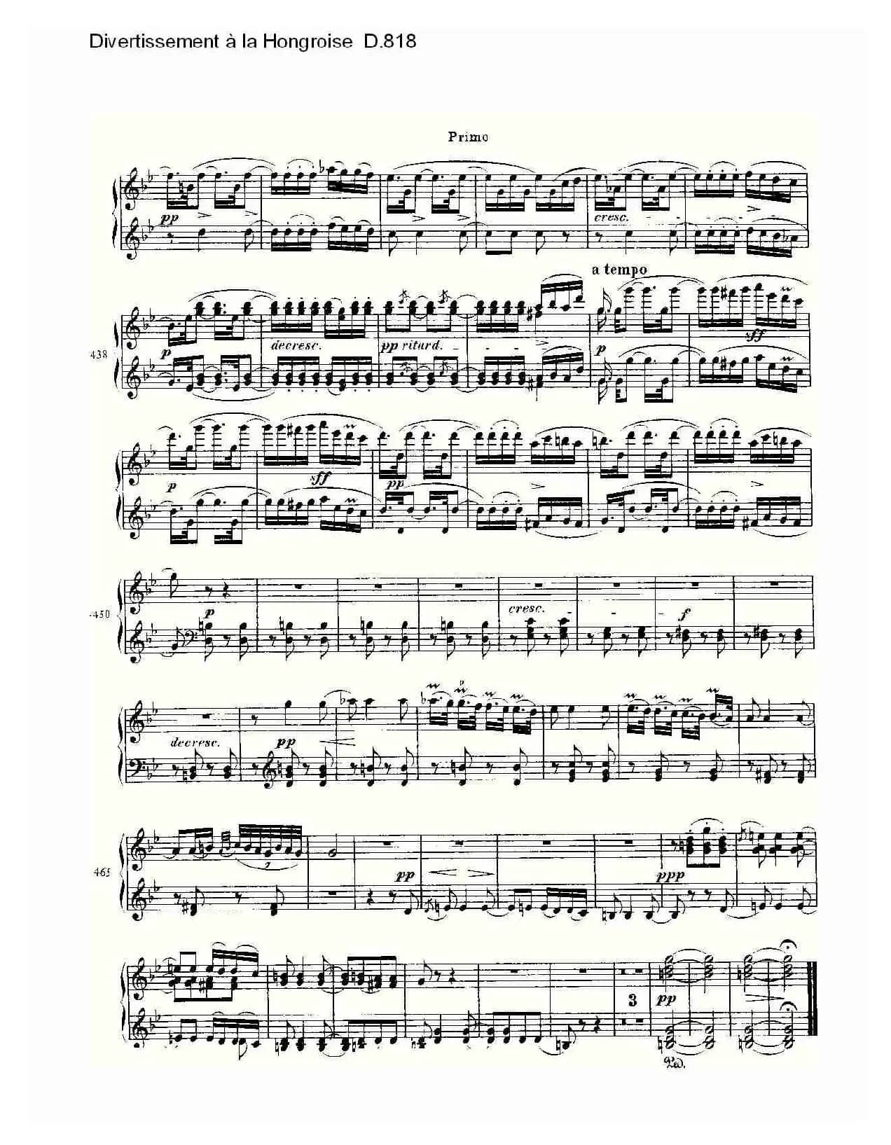Divertissement à la Hongroise D.818