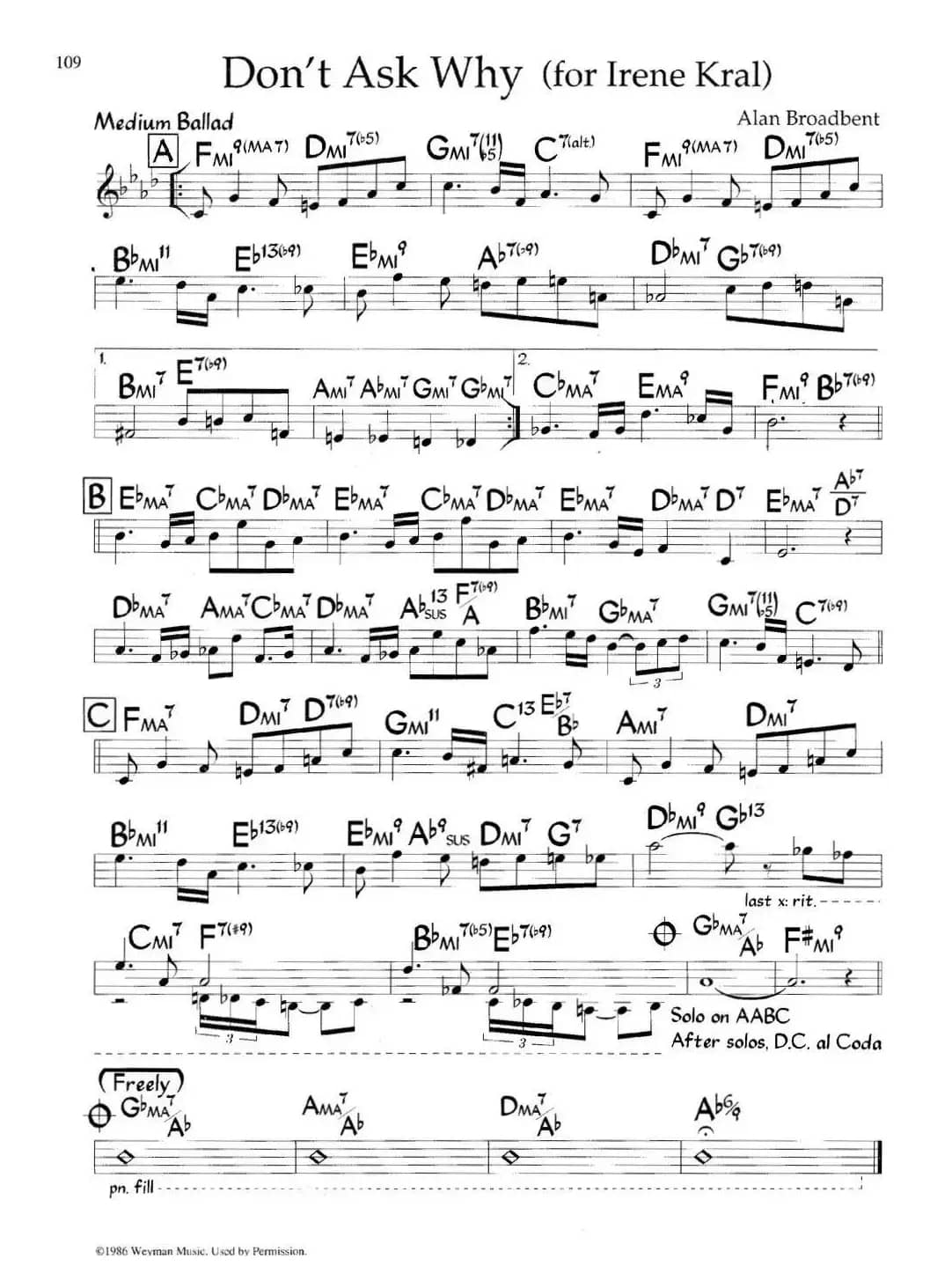 Don't Ask Why（爵士钢琴曲）