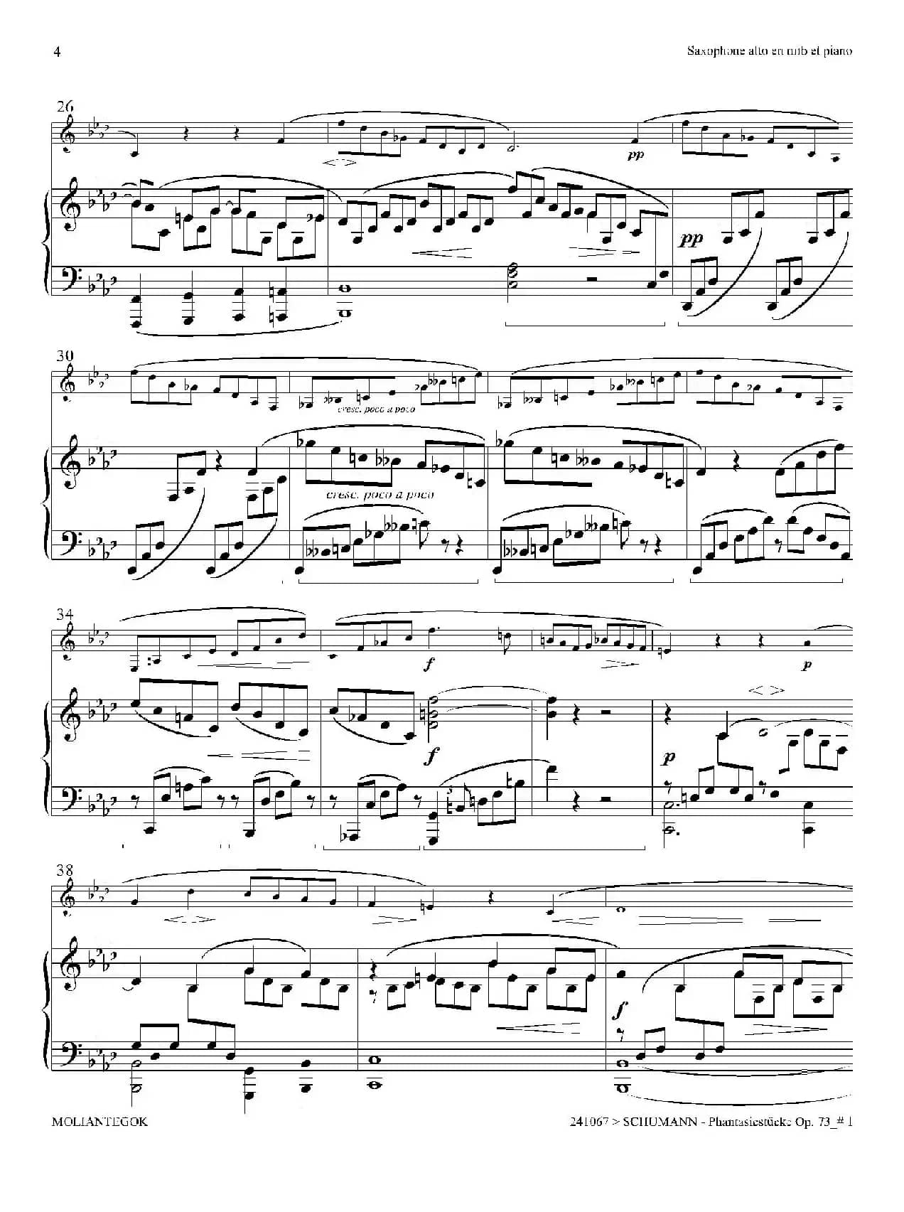 舒曼幻想曲三首 Op73（Ⅰ）（中音萨克斯+钢琴伴奏）