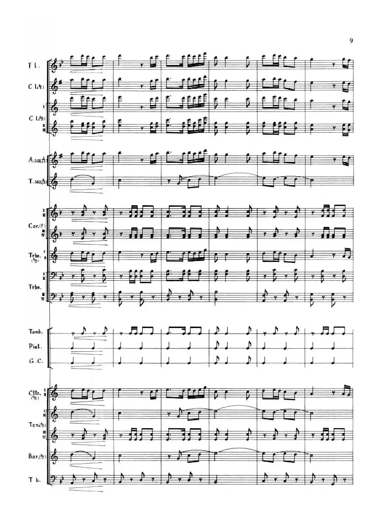 前进在新长征的路上（军乐队总谱）