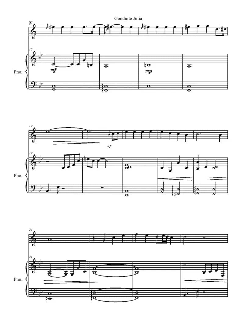 Goodnight Julia（小提琴+钢琴伴奏）