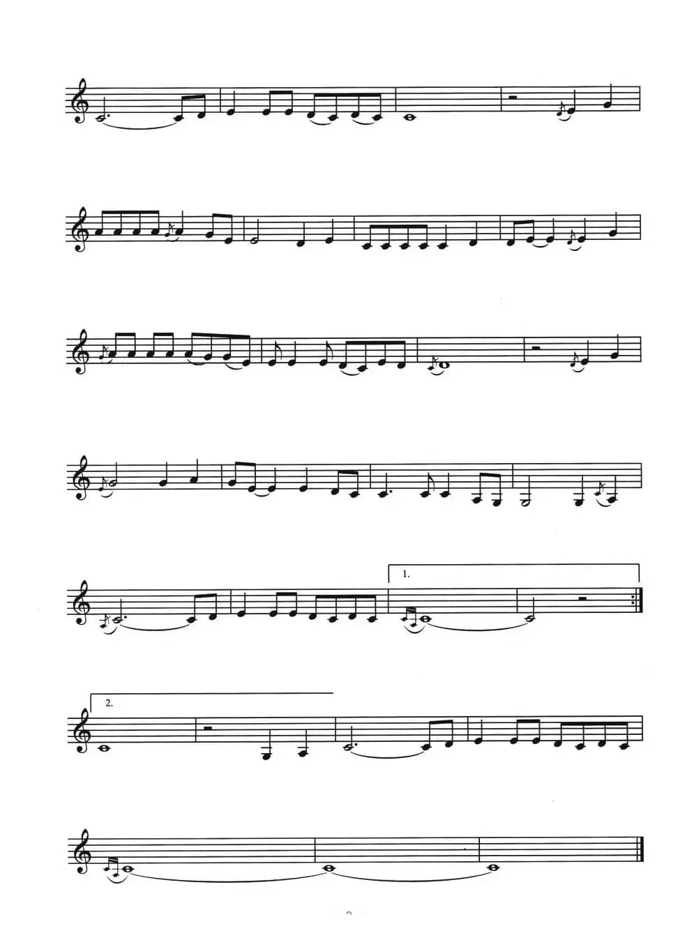 再见（简谱+五线谱）