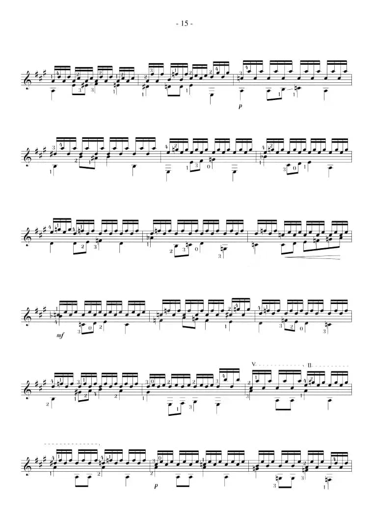 Napoleon Coste《25 Studies,Op.38》（STUDY 15）