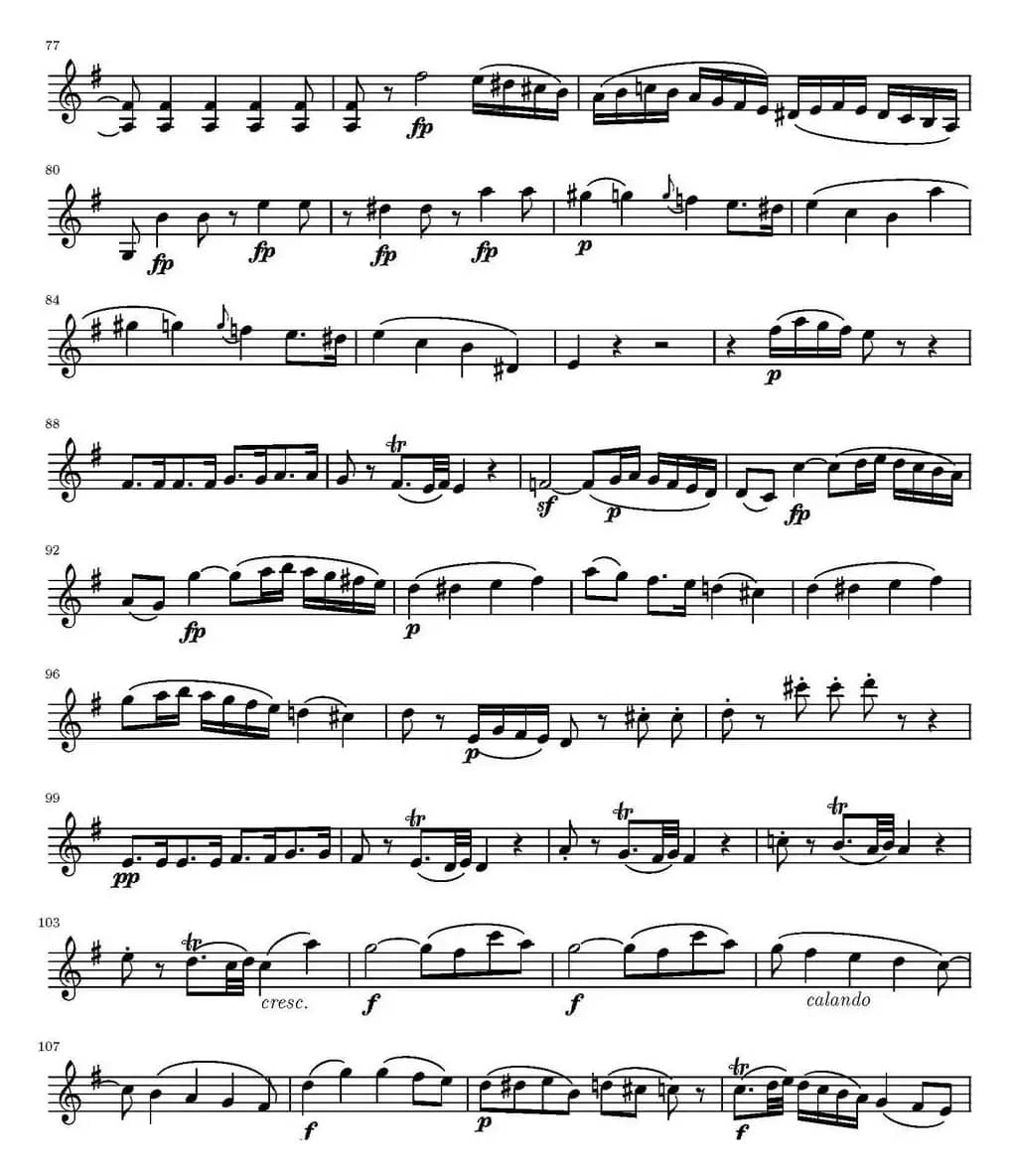 String Quartet KV.387（弦乐四重奏第一小提琴分谱）