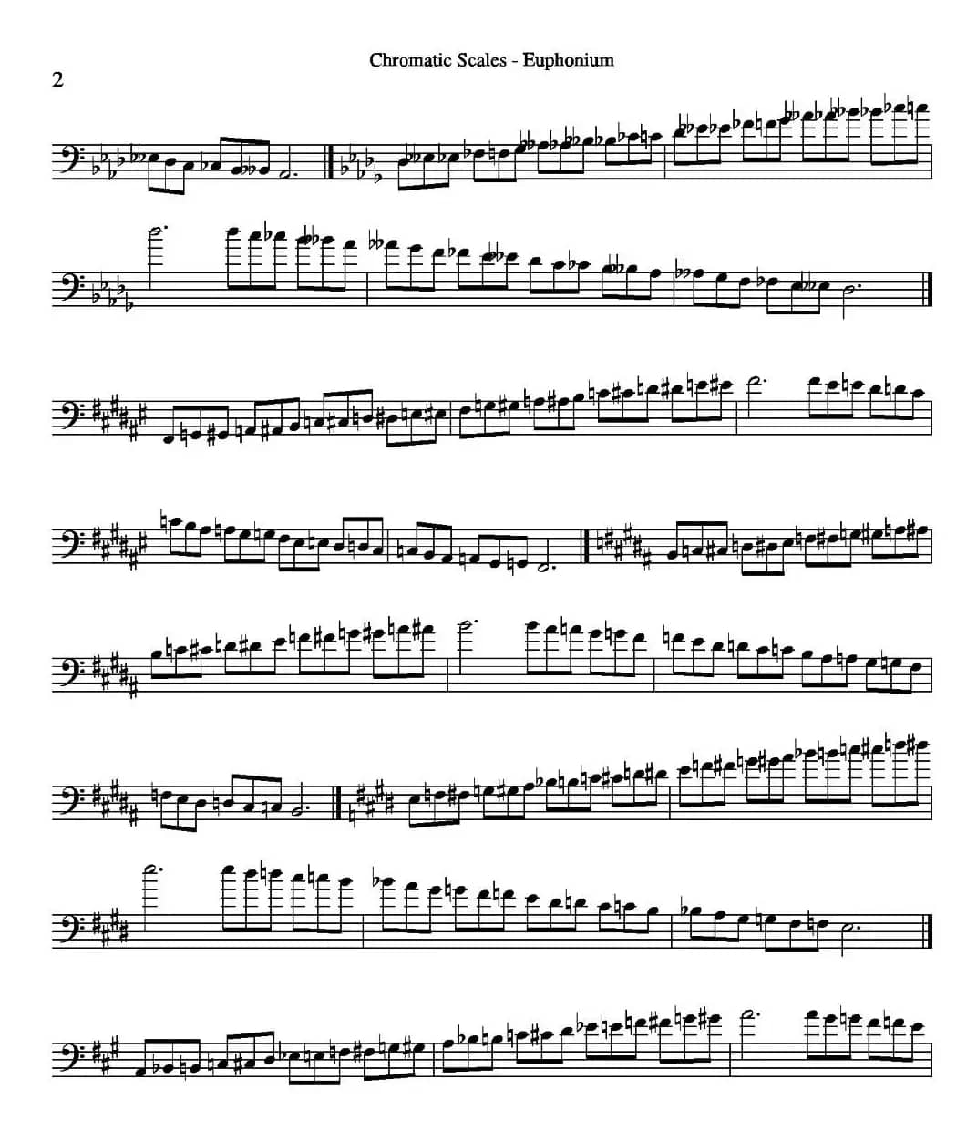 Chromatic Scales - Euphonium（上低音号练习教材选曲）