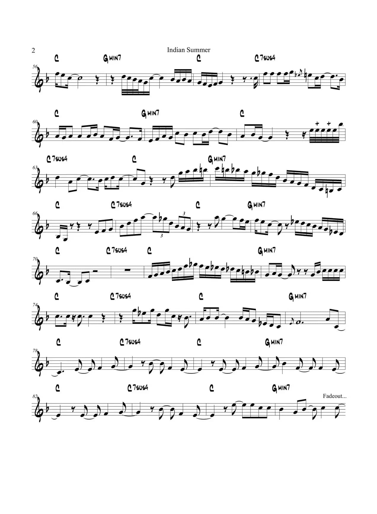 Indian Summer（Trumpet in Bb）