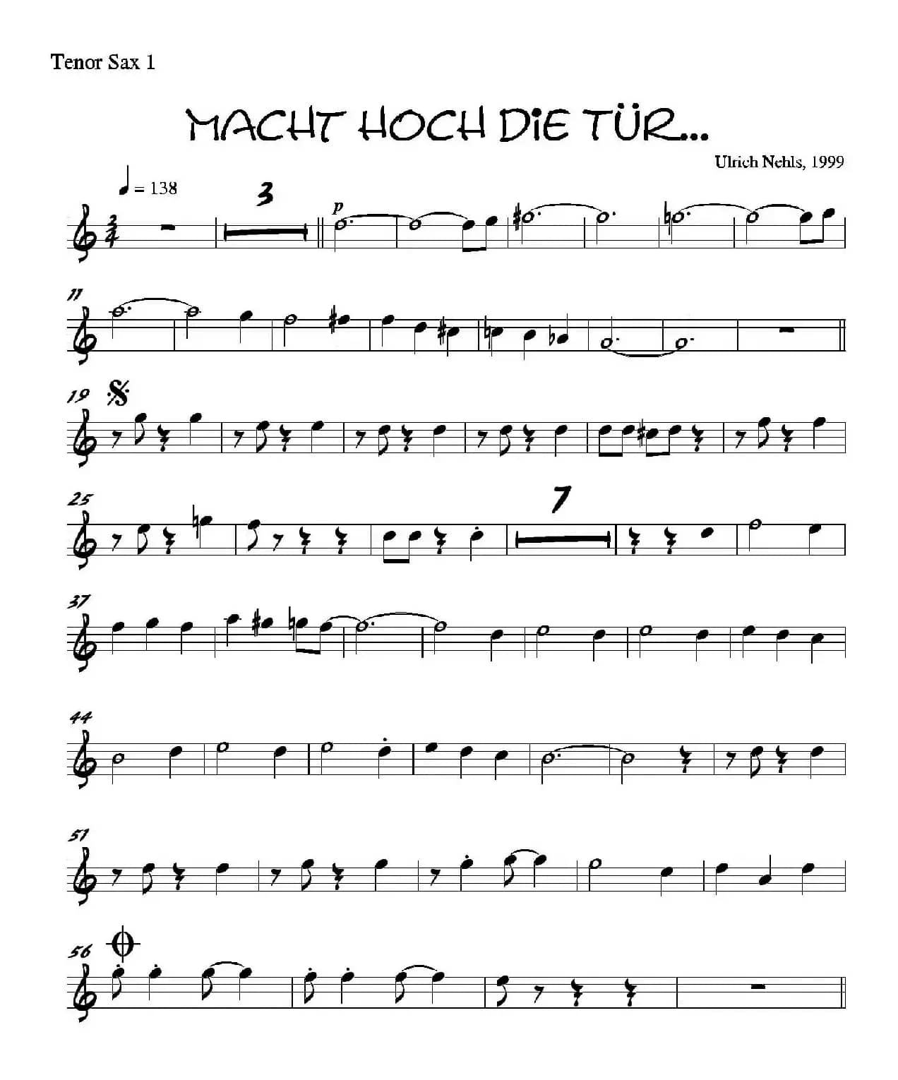 Macht Hoch Die Tru…（第一次中音萨克斯分谱）