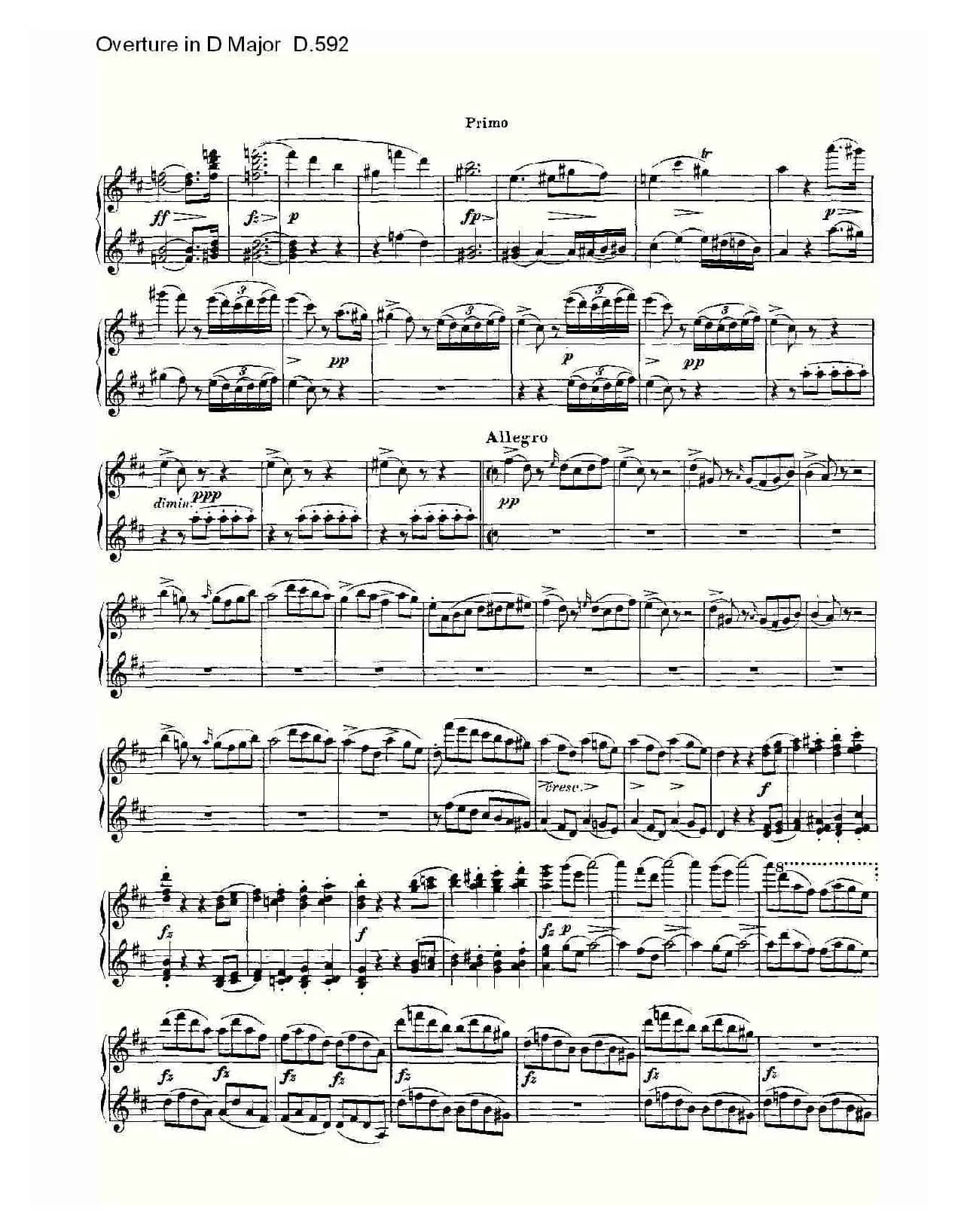 Overture in D Major D.592（Ｄ大调序曲 D.592）