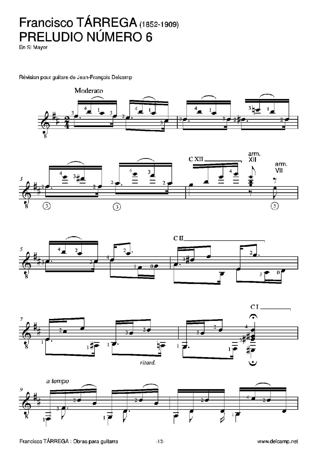 《塔雷加作品全集》第1部分（古典吉他）